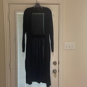 White House black market black long cardigan size M